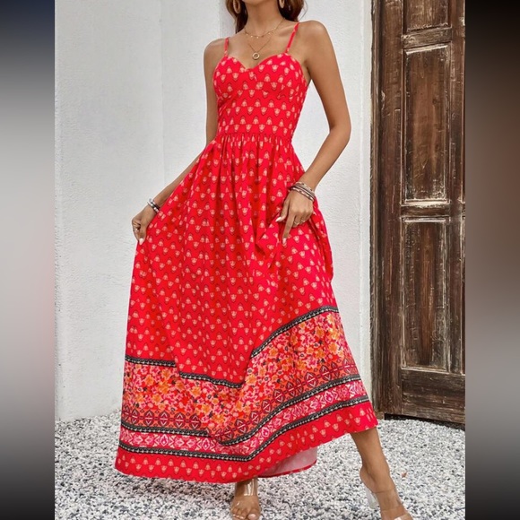 Boho floral print cami maxi dress - Picture 5 of 8